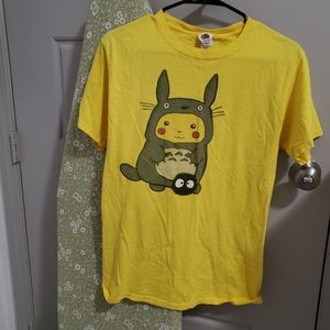 Yellow Pikachu Totoro Spirited Away T shirt